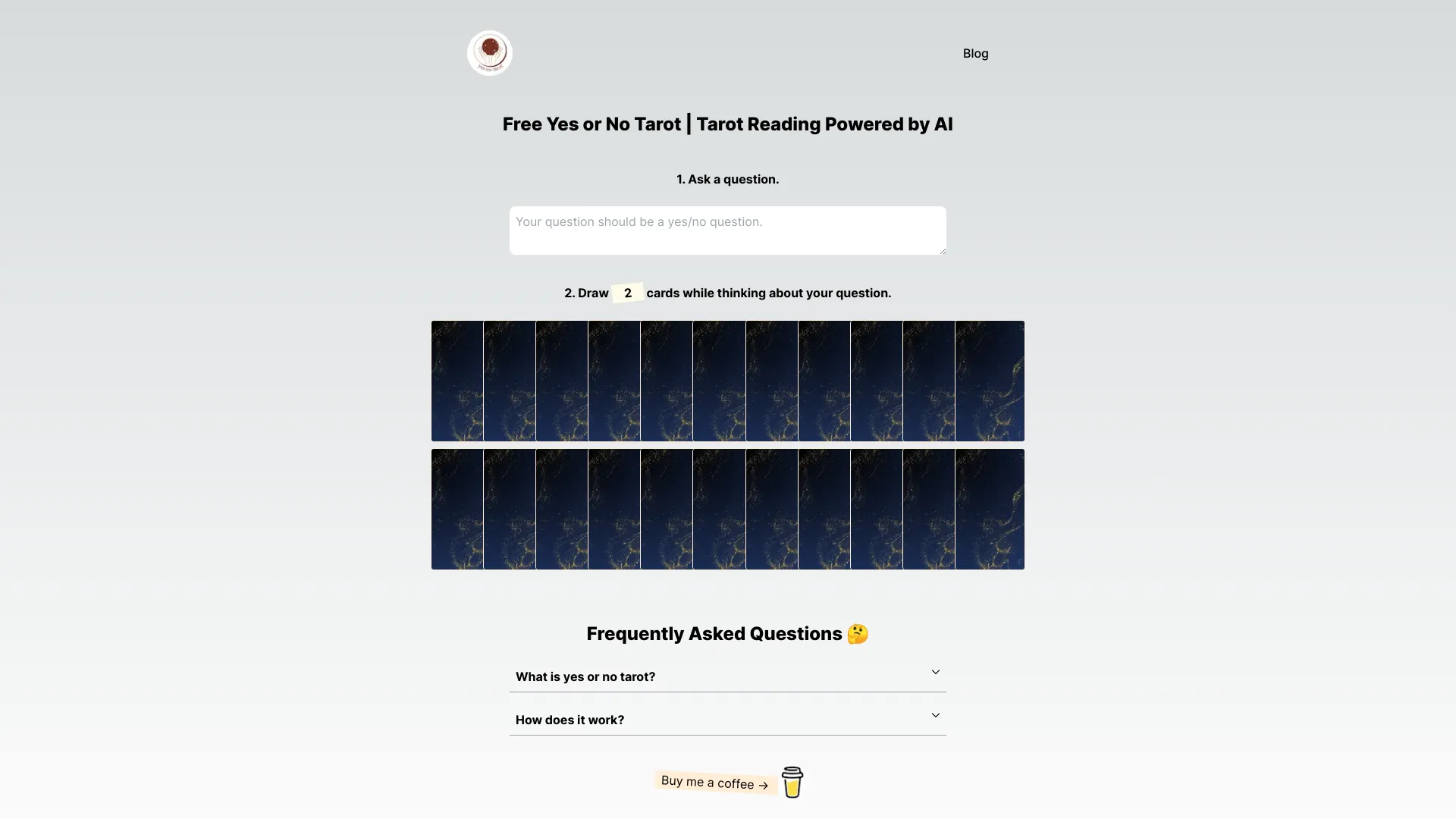 AI yes-or-no tarot reader