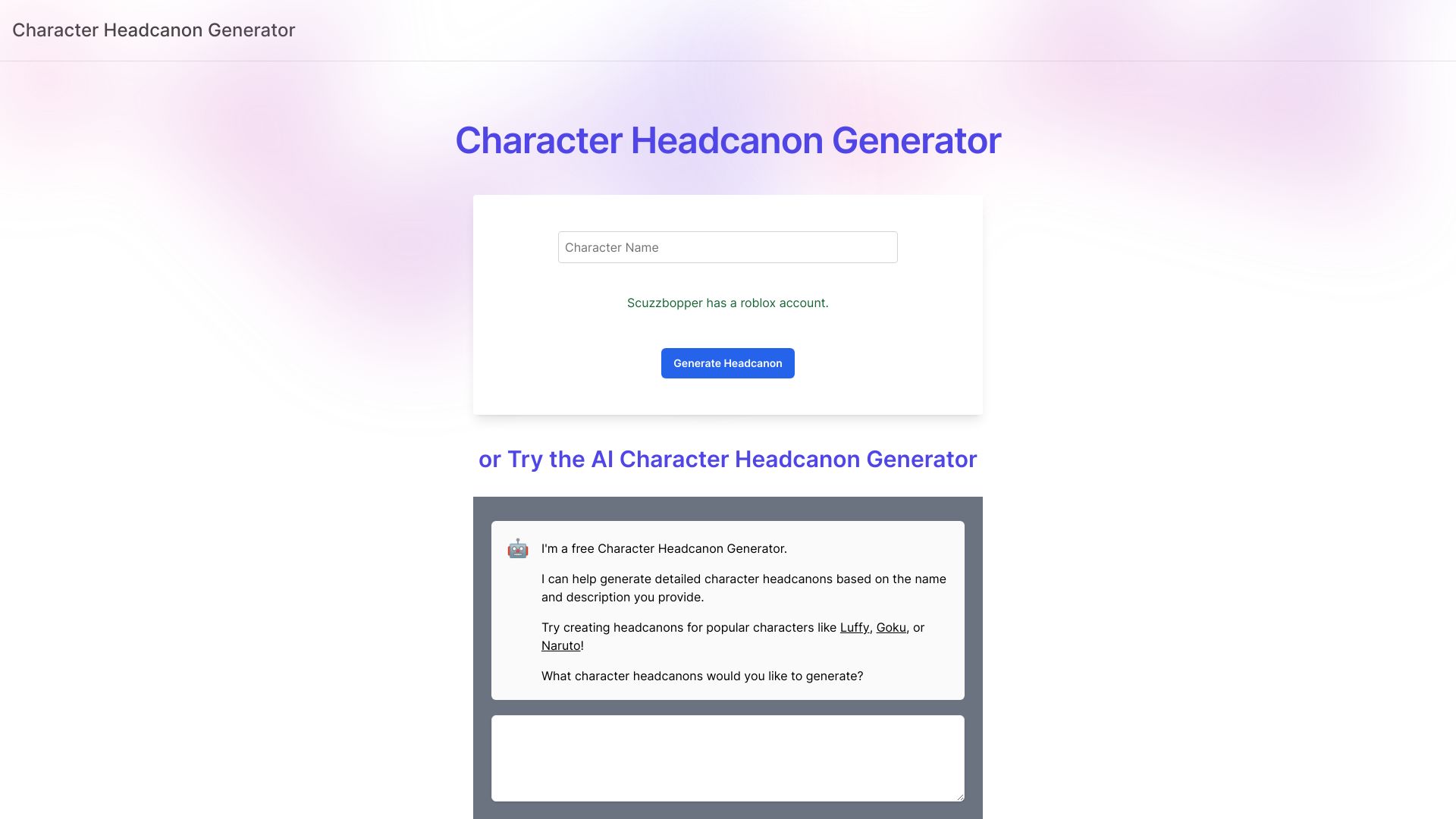 Headcanon Generator